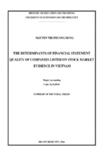 The determinants of financial statement quality of companies listed on stock market evidence in vietnam