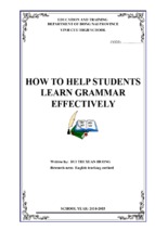 Skkn how to help students learn grammar effectively.