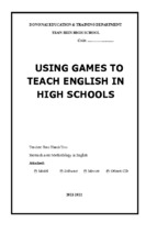 Skkn using games to teach english in high schools.