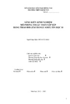 Skkn mô phỏng thuật toán sắp xếp bằng tráo đổi (exchange sort) tin học 10