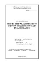 Skkn how to help weak students to write an essay effectively in english grade 11.