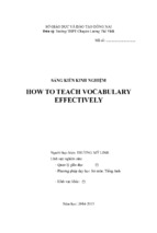 Skkn how to teach vocabulary effectively.