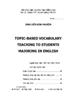 Skkn topic based vocabulary teaching to students majoring in english.