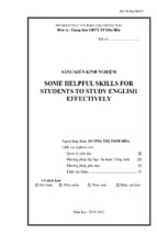 Skkn some helpful skills for students to study english effectively.