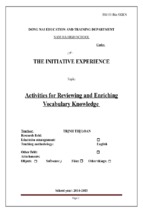 Skkn activities for reviewing and enriching vocabulary knowledge.