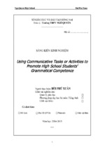 Skkn using communicative tasks or activities to promote high school students' grammatical competence.
