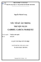 Yếu tố kỳ ảo trong truyện ngắn gabriel garcia marquez