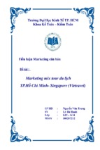 Tiểu luận quản trị marketing marketing mix tour du lịch tp.hồ chí minh  singapore (vietravel)