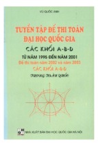 Tuyển tập đề thi toán đại học quốc gia các khối a b d từ 1995 2001 (nxb đại học quốc gia)   vũ quốc anh, 340 trang
