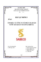 Tiểu luận Tìm hiểu về công ty cổ phần bia rượu nước giải khát Sài Gòn SABECO