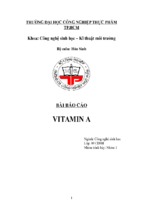 Bài báo cáo vitamin a