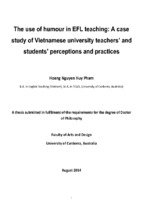 The use of humour in EFL teaching  a case study of Vietnamese university teachers' and students' perception and practices