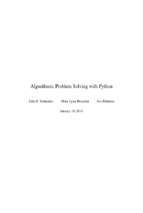 Algorithmic problem solving with python