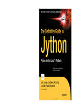 The definitive guide to jython