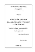 Nghiên cứu tổng hợp tio2 – chấm lượng tử cacbon nanocompozit (2017)