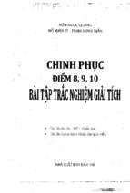 Chinh phục điểm 8 – 9 – 10 bài tập trắc nghiệm giải tích.