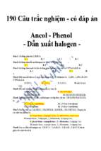 190 câu trắc nghiệm ancol   phenol   dẫn xuất halogen   hóa học 11