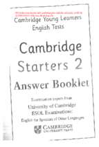 Starters 2 answer booklet
