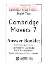 Movers 7 answer booklet
