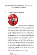 Phân tích chiến lược marketing của hãng coca cola và so sánh với các đối thủ