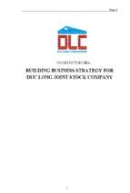 Building business strategy for duc long joint stock company