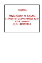 Establishment of business strategy of danang rubber joint stock company