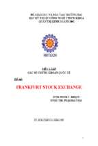 Tiểu luận các sở chứng khoán quốc tế frankfurt stock exchange