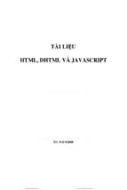 Tài liệu HTML, DHTML và JAVASCRIPT