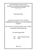 An investigation into toeic listening comprehension problems of non english major students