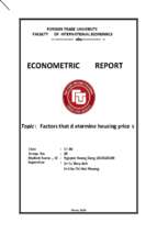 Tiểu luận kinh tế lượng factors that determine housing prices