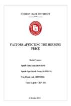 Tiểu luận kinh tế lượng factors affecting the housing price