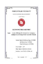 Tiểu luận kinh tế lượng econometrics report
