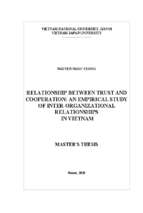 Relationship between trust and cooperation an empirical study of inter organisational relationships in vietnam