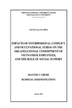 Impacts of interpersonal conflict and occupational stress on the organizational commitment of vietnamese employees, and the role of social support