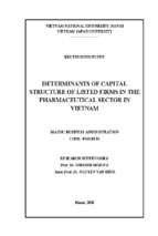Determinants of capital structure of listed firms in the pharmaceutical sector in vietnam