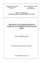 The impact of exchange rate on trade balance between vietnam and china