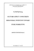 Factors affecting consumer's behavioral intention toward email marketing