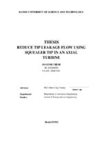 Reduce tip leakage flow using squealer tip in an axial turbine = giảm xoáy đầu mút cánh turbine dọc trục sử dụng đầu mút lõm
