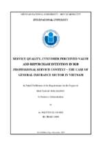 Service quality, customer perceived value and repurchase intention in b2b professional service context   the case of general insurance sector in vietnam