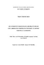 Efl students' perception and practices of collaborative writting in tertiary academic writting classrooms