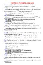 110 câu trắc nghiệm phương trình mặt phẳng có đáp án