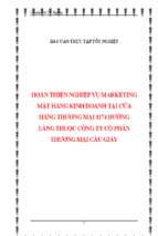 Báo cáo thực tập marketing cty cptm cầu giấy
