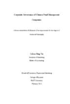 Doctoral thesis of philosophy corporate governance of chinese fund management companies