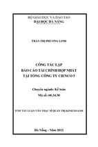 Công tác lập báo cáo tài chính hợp nhất tại tổng công ty cienco 5