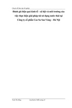 Đánh giá hiệu quả kinh tế - xã hội và môi trường của việc thực hiện giải pháp tái sử dụng nước thải 
