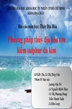 Phương pháp thủy địa hóa tìm kiếm sulphur đa kim