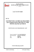 Giải pháp nâng cao hiệu quả hoạt động quản trị bán hàng cho công ty tnhh thương mại m.k tại tp.hcm