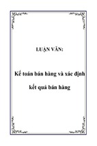 Kế toán bán hàng và xác định kết quả bán hàng