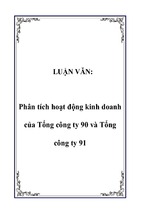 Phân tích hoạt động kinh doanh của tổng công ty 90 và tổng công ty 91