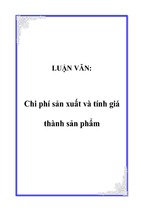 Chi phí sản xuất và tính giá thành sản phẩm